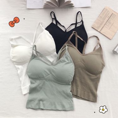 Women Cotton Underwear Push Up Bra Sexy Top Women Suspender Tank Up Fashion Solid Color Lingerie Female Soft Top Brassreie_voghion.com