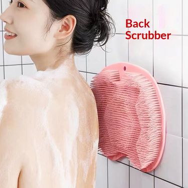 Rubbing Bath Tool Silicone Lazy Person Rubbing Back, Bathing Brush, Back Massage, Bathroom Suction Cup, Back Wipingwall Mat_voghion.com