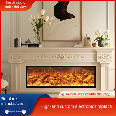 Electronic LED Simulated Flame European Style Electric Fireplace Embedded Decorative Cabinet Household Heater_voghion.com