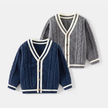 Boys' Sweater Autumn And Winter Children's Woolen Cardigan Children's Sweater Baby Woolen Overalls_voghion.com