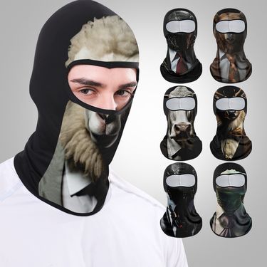 Digital print funny animal suit jacket outdoor riding sunblock ice silk mask Windproof sand pullover hat_viptrois.com