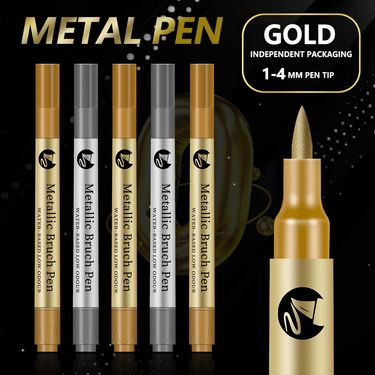 Unisex soft head high gloss metal pen activity signature pen greeting card painting pen water based paint pen paint pen_voghion.com