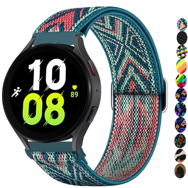 20mm/22mm Strap For Samsung Galaxy watch 5/pro/4 44mm 40mm /classic 3/Active 2/46mm/42mm Adjustable Elastic Nylon bracelet band_voghion.com