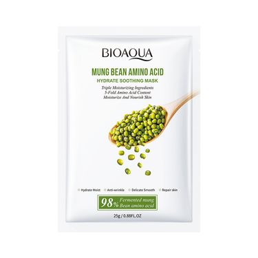 BIOAOUA Mung Bean Amino Acid Hydrating Water Soothing Mask/25g1 Piece, Moisturizing And Rejuvenating Mask_voghion.com