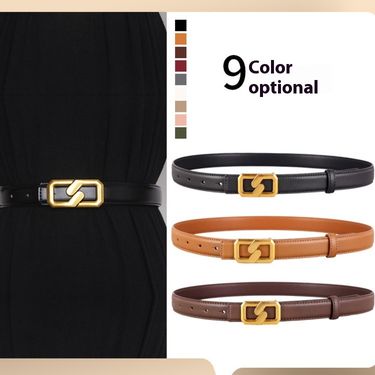 Belt Women's Genuine Leather 2024 New Fashionable and Versatile High-end Decoration with Trousers Dress Belt_voghion.com