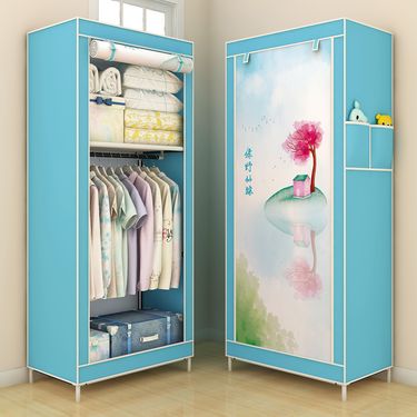 Foldable Wardrobe Closet With Fabric Cover – Portable Storage Cabinet For Dorm & Small Spaces (70x45x150cm, Metal Frame)_voghion.com