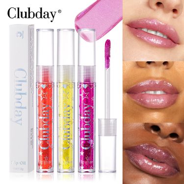 Clubday Hydrating Lip Oil - Glossy Mirror Finish, Moisturizing Shimmer Lip Gloss With Hyaluronic Acid_voghion.com