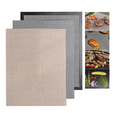 Outdoor bbq grill net grill grid mat Teflon non stick high temperature resistant grill grid mat barbecue mat_voghion.com