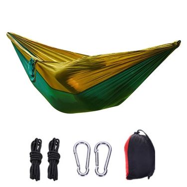 2 Person Portable Outdoor Camping Hammock with Nylon Color Matching Hammock High Strength Parachute Fabric Hanging Bed Hunting_voghion.com