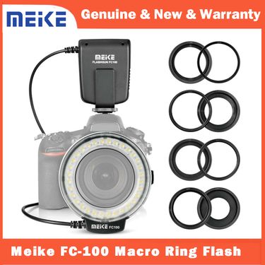 Meike FC-100 FC100 Manual LED Ro Flash Light With Sh Adapter Ring For Canon Nikon Olympus Pentax Digital DSLR Camera_voghion.com