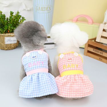 Princess Dog Pet Clothing Spring/Summer New 23BABY Plaid Skirt_voghion.com