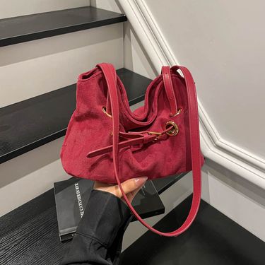 Drawstring Bucket For Women 2025 Autumn New Simple Versatile High-Quality Texture Single Shoulder Crossbody Bag_voghion.com