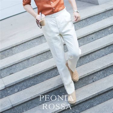 Suitable For All Seasons PEONIA ROSSA Summer BM Irish Linen Trousers Men's Suit Casual Pants Old Money Style_voghion.com