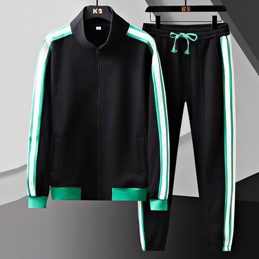 Men's Clothing Casual Sports Suit Cardigan Loose Sweater Two Piece Spring And Autumn Suit_voghion.com