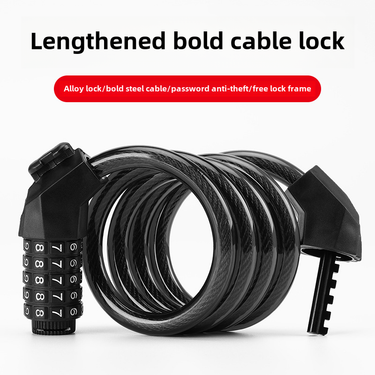 bicycle anti-theft combination lock five-digit bicycle lock portable bold and longed steel cable with bracket car lock_voghion.com