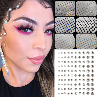 Face Eyes 3D Diamond Sticker Temporary Tattoo Glitter Eyeliner Eyebrow Makeup Crystal Tattoo Sticker Rhineston_voghion.com