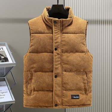 Men's Clothing Vest thick autumn and winter casual men's vest jacket fashion waistcoat warm corduroy cotton vest H838_voghion.com