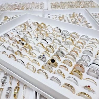 New Titanium Steel Fashion Trendy For Women Rose Gold Three Colors Simple Ring Jewelry Mixed Style_voghion.com