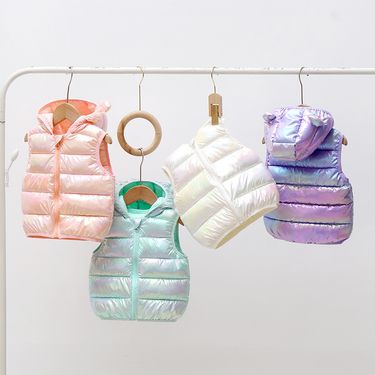 Kid's Clothing 2024 new autumn and winter children's down cotton jackets for boys and girls hooded down vests children's outer wear waistcoats_viptrois.com