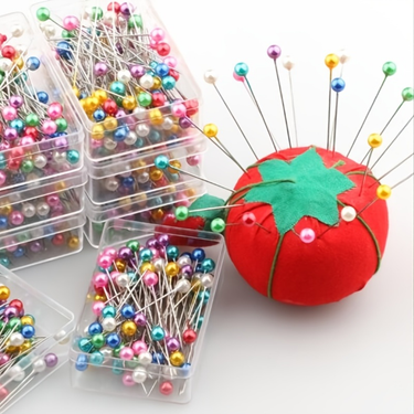 100pcs/Box Round Pearl Dressmaking Pins, Sewing Pin With Box For Weddings Corsage Florists_voghion.com