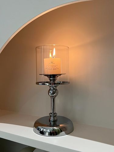 Nordic Retro Luxury Silver Candle Holder - Elegant Tabletop Decor For Romantic Dinners, Home & Gift (3 Sizes, With/without Candles)_voghion.com