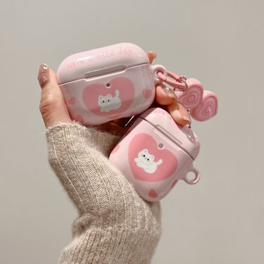 Pink Cute Cat Love Pendant Suitable for 2/3/1 Third Generation Pro Wireless airpods Bluetooth Protective Case Pro2_voghion.com