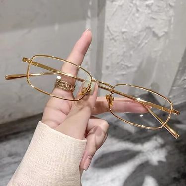 Fitting Lenses, INS Style Pure Desire Gold-colored Prescription-free Glasses For_voghion.com