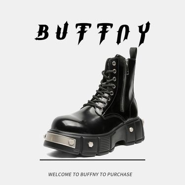 Niche Functional Chelsea Martin Boots Men's Paris Heightening Motorcycle Boots Patent Leather Derby Boots_voghion.com
