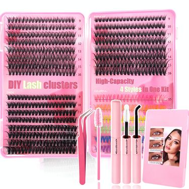 European and American cross border segmented eyelashes false eyelashes set eyelashes Pingdu new eyelash book color single cluster hair_voghion.com