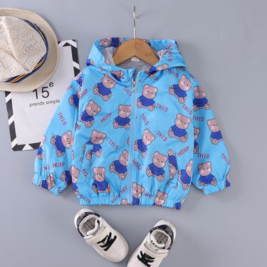 Mother Kids Boys Long Sleeved Coat Jacket Cartoon Bear Spot One Piece Drop Shipping_voghion.com