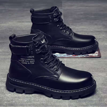 Men Military Boots Snow Boots Synthetic Leather Bohemian Flat Square Toe Lace-Up Everyday Outdoor Shoes Boots_voghion.com