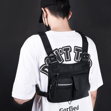 Men's tactical new leather film waterproof splashing chest bag, outdoor workwear backpack_viptrois.com