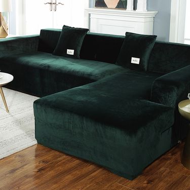Home Textile Thickened Solid Color Plush Sofa Cover Elastic Non Slip High End Nordic Simple_voghion.com