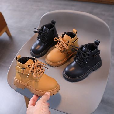 2024 Autumn New Children's Martin Fashion Trend Boys' Yellow Simple and Versatile Girls' Boots_voghion.com