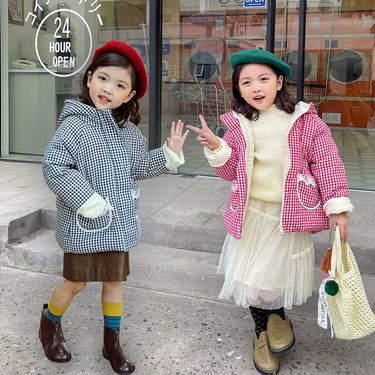 Baby young children's autumn winter new girls' mid length down jacket, small and medium-sized_voghion.com