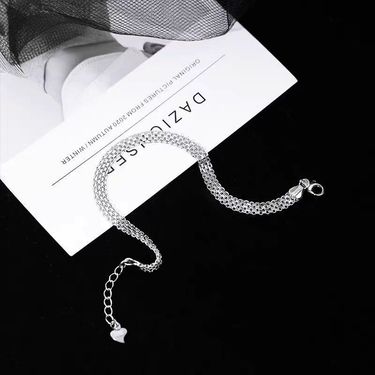 Hip Hop Bestie Fashionable Cool Stylish Personality Trendy Multi-layer Lace Woven Round Bead Chain Bracelet For Women_voghion.com