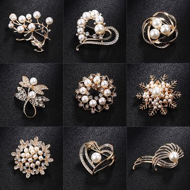 Exquisite and versatile anti-light brooch, suit cheongsam accessories, classic pearl wedding decoration fixed brooch pin_voghion.com