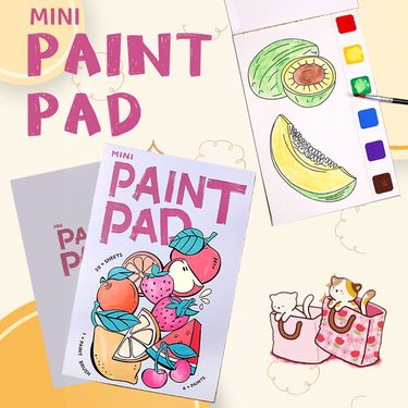 Fruit Coloring Book For Kids - Portable Watercolor Painting Set With Built-in Pigments, 12.5x19cm Sketchpad For Children's Art Activities_voghion.com