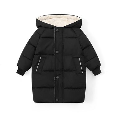 Unisex Kids' Mid-Length Cotton Coat – Warm Winter Jacket For Boys & Girls (3-7Y, Black/Haze Blue/Pea Green/White/Rust-Red/Big Red/Pink, 90-150cm)_voghion.com