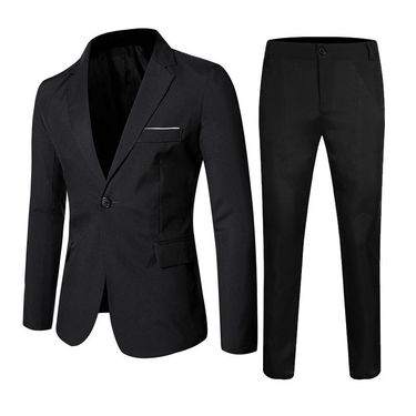 CT Business Casual Two-Piece Set Groom Groomsman Wedding Banquet Formal Suit For Men_voghion.com