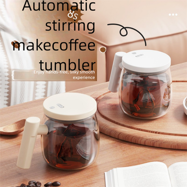 New Electric Automatic Stirring Portable Coffee Cup Office Glass Liner Mug Without_voghion.com
