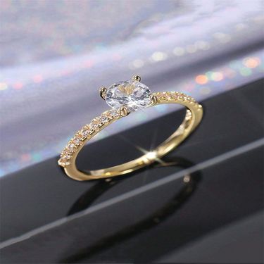 Simple Fashion Simulation Diamond Ring Diamond-embedded Wedding Couple Ring Wedding Ring_voghion.com
