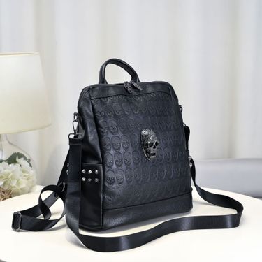 Versatile Skull Print Backpack - Large Capacity Lightweight Travel Bag For Women & Students - Stylish Unisex Daypack_voghion.com