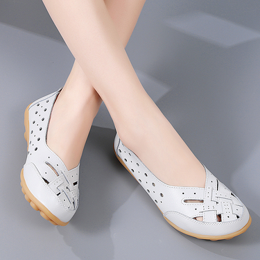 women's large size bird's nest summer women's shoes hollow loafers beef tendon bottom peas women's shoes middle aged and elderly mother shoes_voghion.com