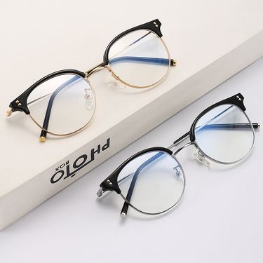 Same Style Cool Colored Frame Ins Trendy Personalized Fashionable Decorative Glasses Anti Blue Light Flat Mirror_voghion.com