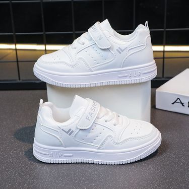 2025 New Style Girls' White Shoes Spring And Autumn Boys' Non Slip Solid Bottom Shoes Thick Bottom Heightening Children's Sports Shoes_voghion.com