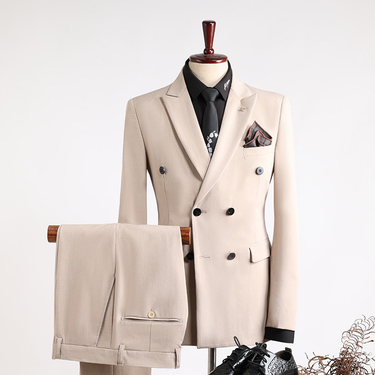 Men's dress double breasted suit suit for wedding groom coat_mkmklike.com