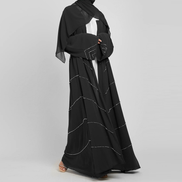 Dubai Spring and Summer Party Daily Solid Color Beaded Dress Robe _voghion.com