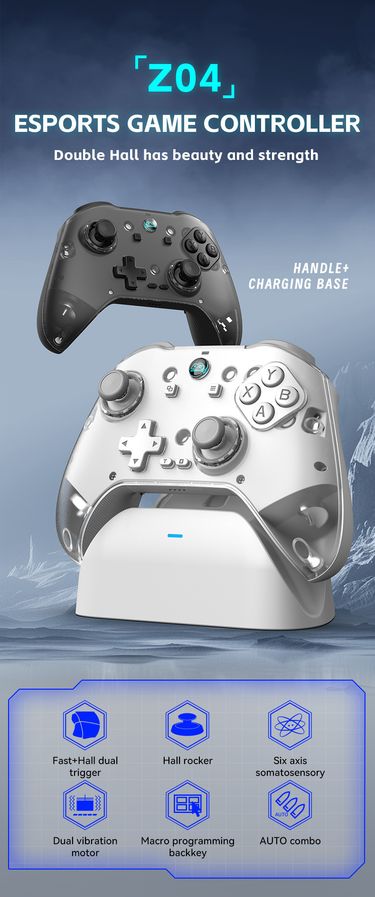 Bluetooth gamepad - Hall joystick/dual mode trigger key/six-axis somatosensory/macro programming/swappable button module, for PC/PS/Switch/Xbox_voghion.com