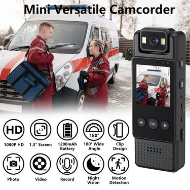 HD 1080P Portable Sports Camera – 1800° Rotating Action Cam For Outdoor, Meetings & Recording_voghion.com